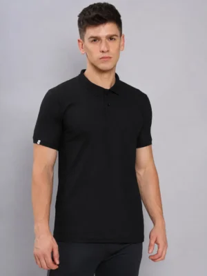 TechnoSport Men Solid Slim Fit Polo T-shirt with MATPIQ