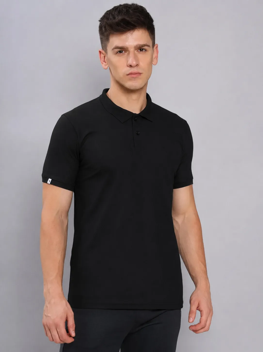 TechnoSport Men Solid Slim Fit Polo T-shirt with MATPIQ